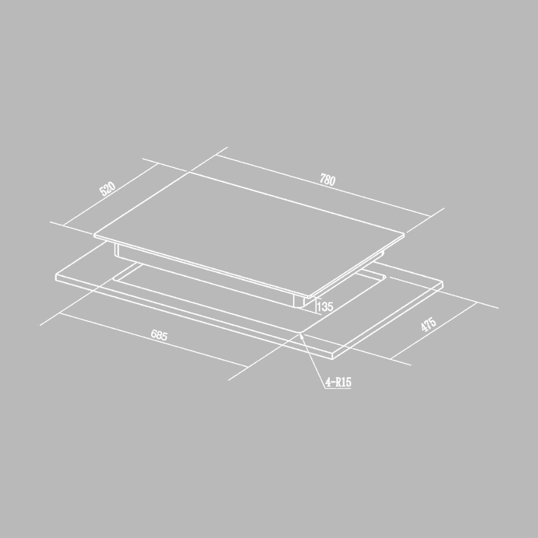 Hafele 80 cm 4 Burner Hob Vesta Series VESTA 480