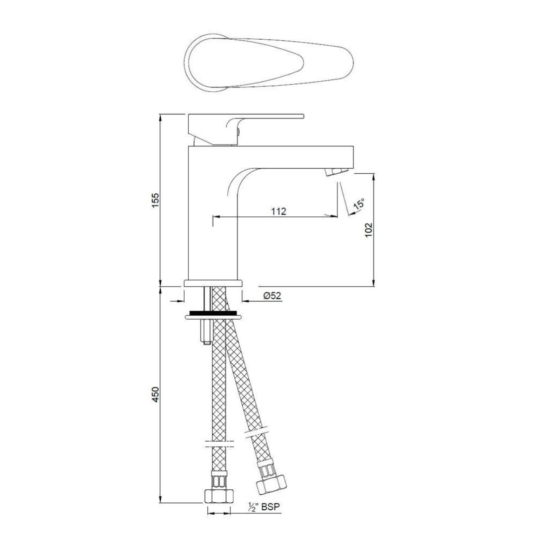 Jaquar Table Mounted Regular Basin Mixer Vignette Prime VGP-ACR-81011B - Antique Copper