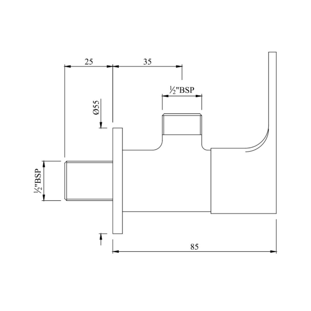 Jaquar Basin Area Angle Valve Vignette Prime VGP-CHR-81053 - Chrome