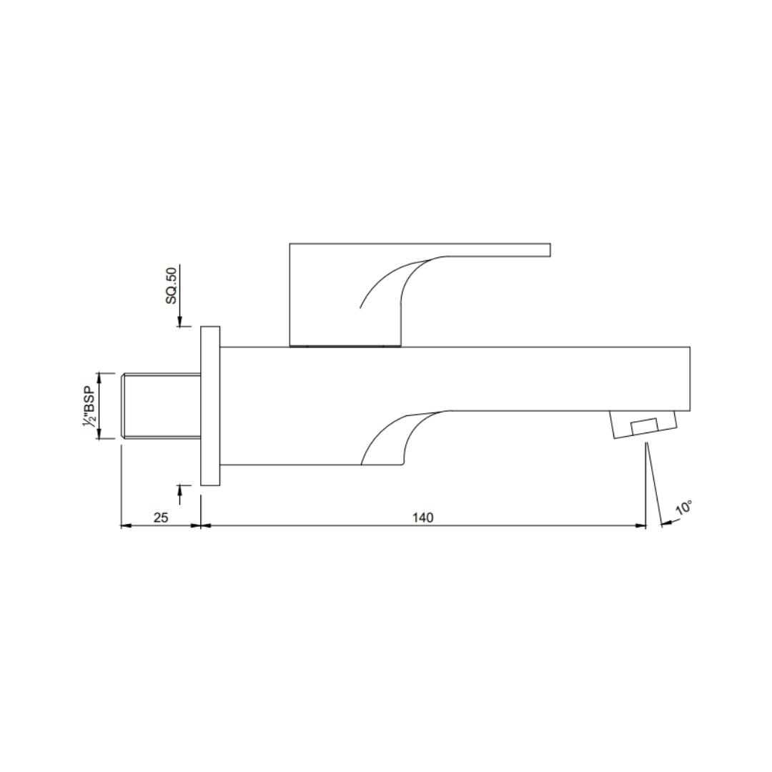 Jaquar WC Area Bib Tap Vignette Prime VGP-SSF-81037 - Stainless Steel