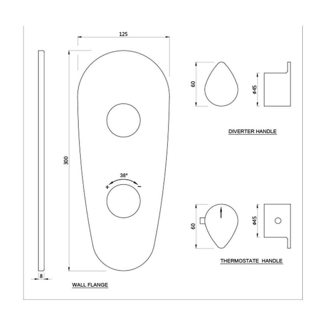 Jaquar 1 Way Thermostatic Diverter Vignette Prime VGP-WHM-81661 Normal Flow - White Matt Finish