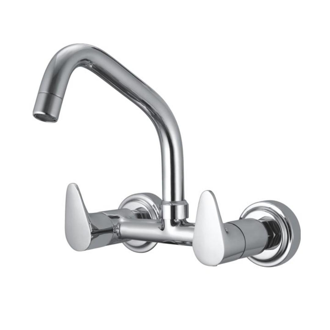 Cavier Wall Mounted Regular Kitchen Sink Mixer Volta VL-10-151 with Swinging Spout in Chrome Finish