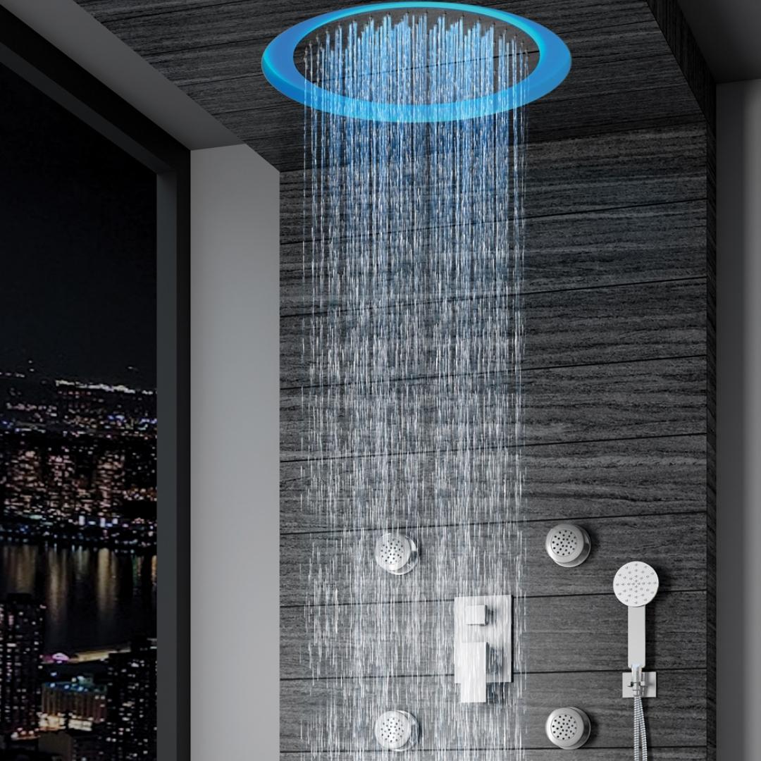 Colston Single Flow Overhead Shower WALES DX 3D - Chrome
