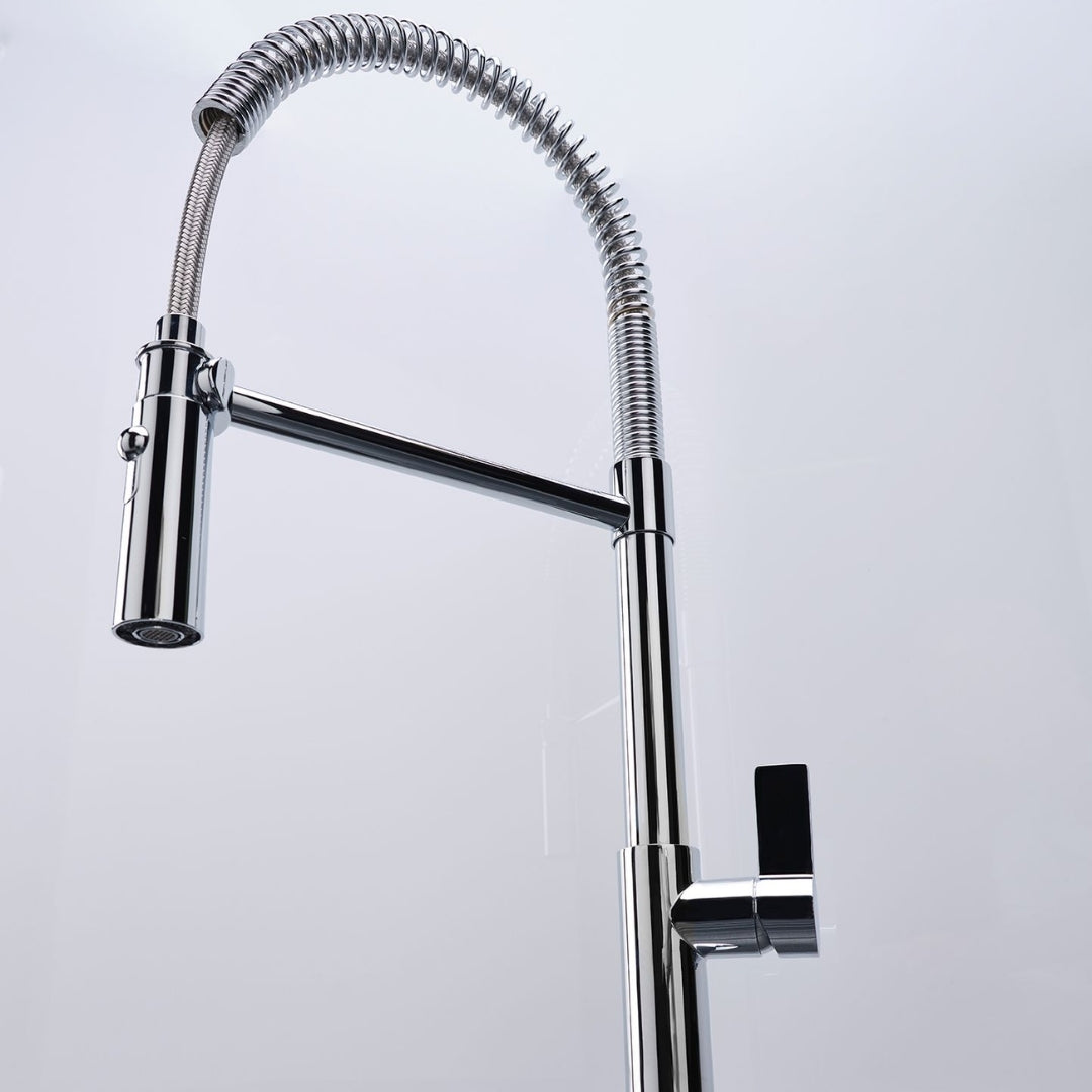 Reginox Table Mounted Pull-Down Kitchen Sink Mixer YUKON with Swinging Spout in Chrome Finish
