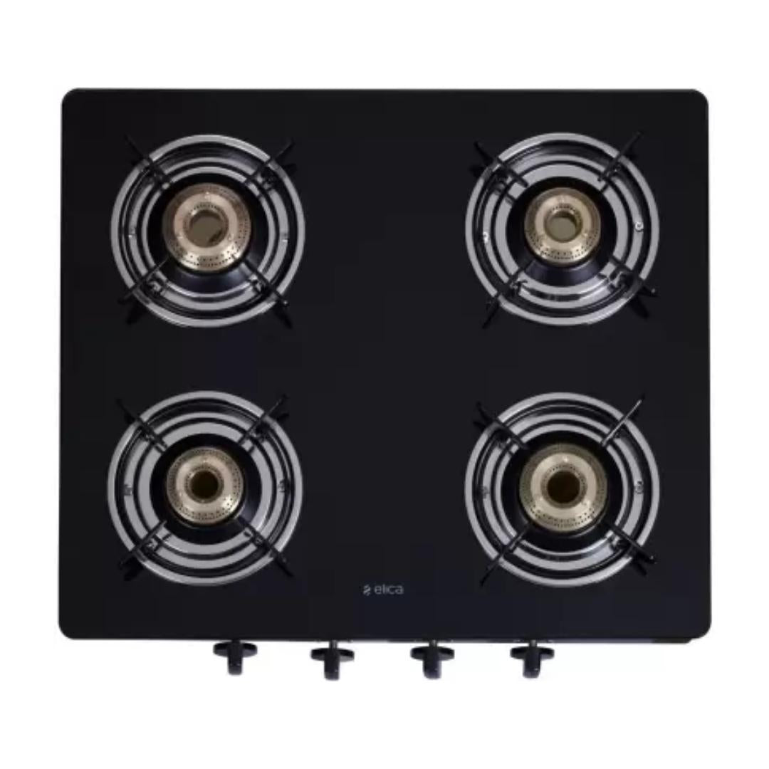 Elica 58 cm 4 Burner Cooktop VETRO SERIES 594 CT VETRO BK