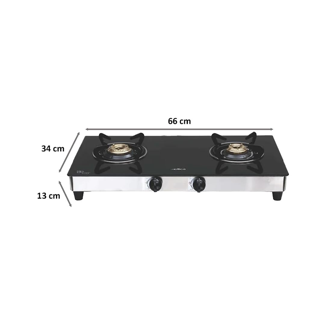 Elica 66 cm 2 Burner Cooktop VETRO SERIES 662 CT VETRO