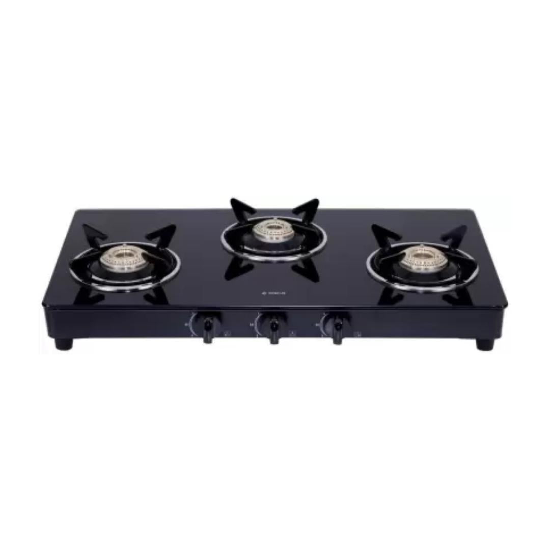 Elica 70 cm 3 Burner Cooktop VETRO SERIES 703 CT VETRO BK