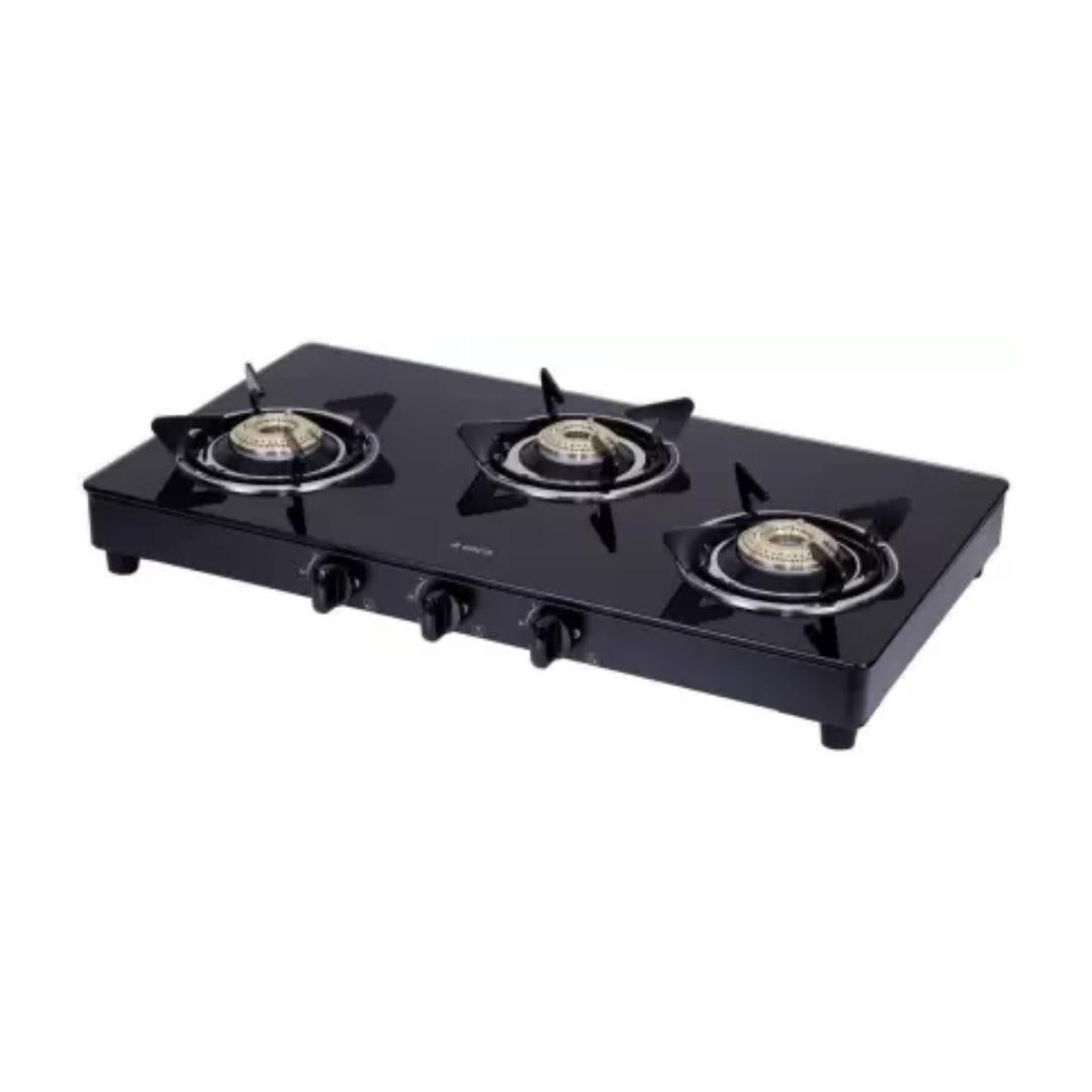 Elica 70 cm 3 Burner Cooktop VETRO SERIES 703 CT VETRO BK