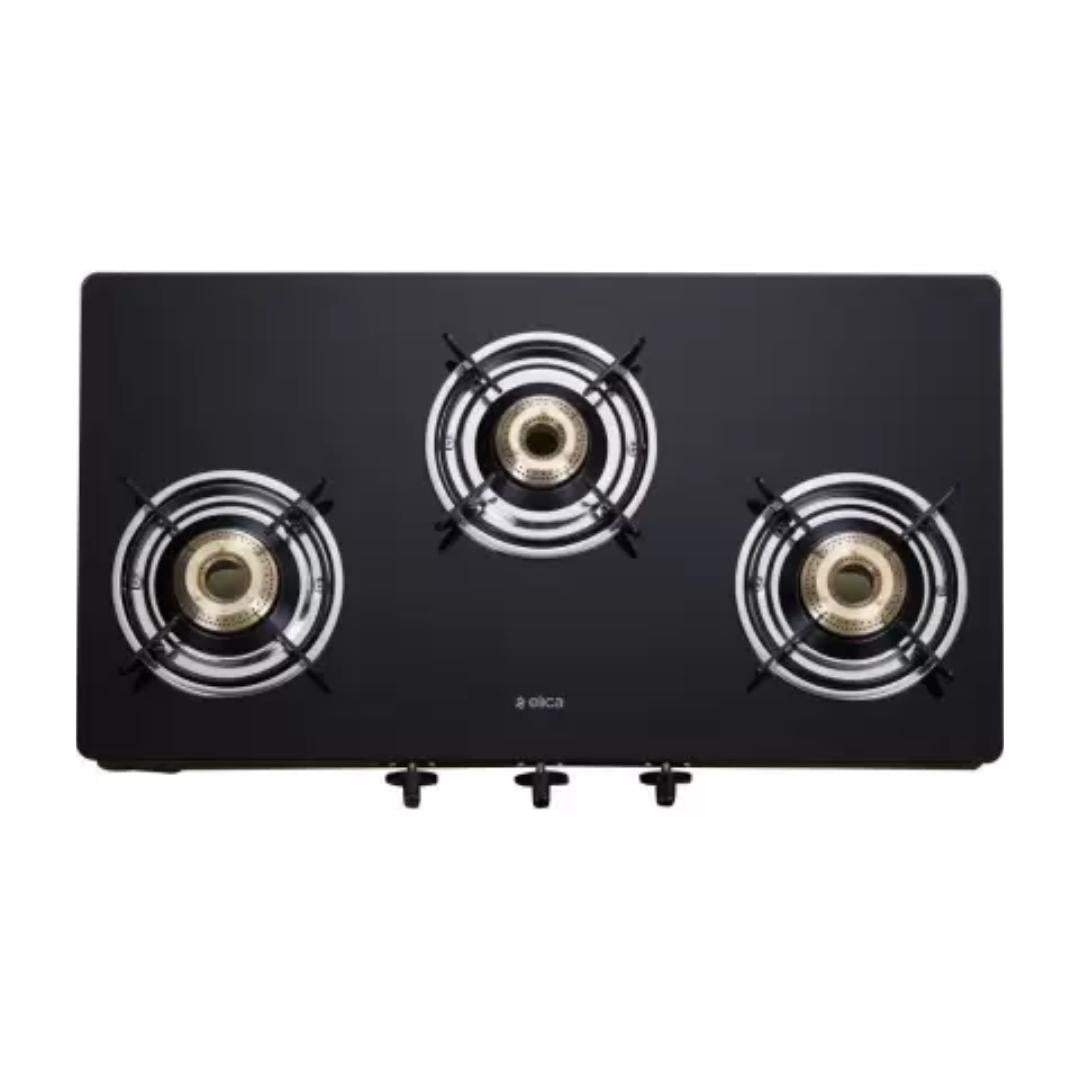 Elica 70 cm 3 Burner Cooktop VETRO SERIES 703 CT VETRO BK