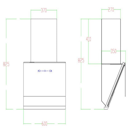 Faber 60 cm Wall Mounted Chimney Filterless Series APEX FLHC SC BK 60