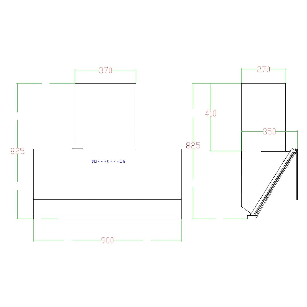 Faber 90 cm Wall Mounted Chimney Filterless Series APEX FLHC SC BK 90