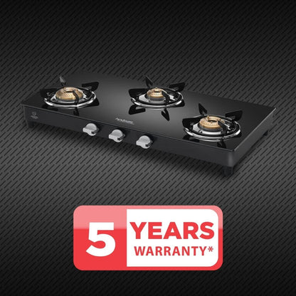 Hindware 77 cm 3 Burner Cooktop Armo Plus Gl Series ARMO PLUS GL 3B