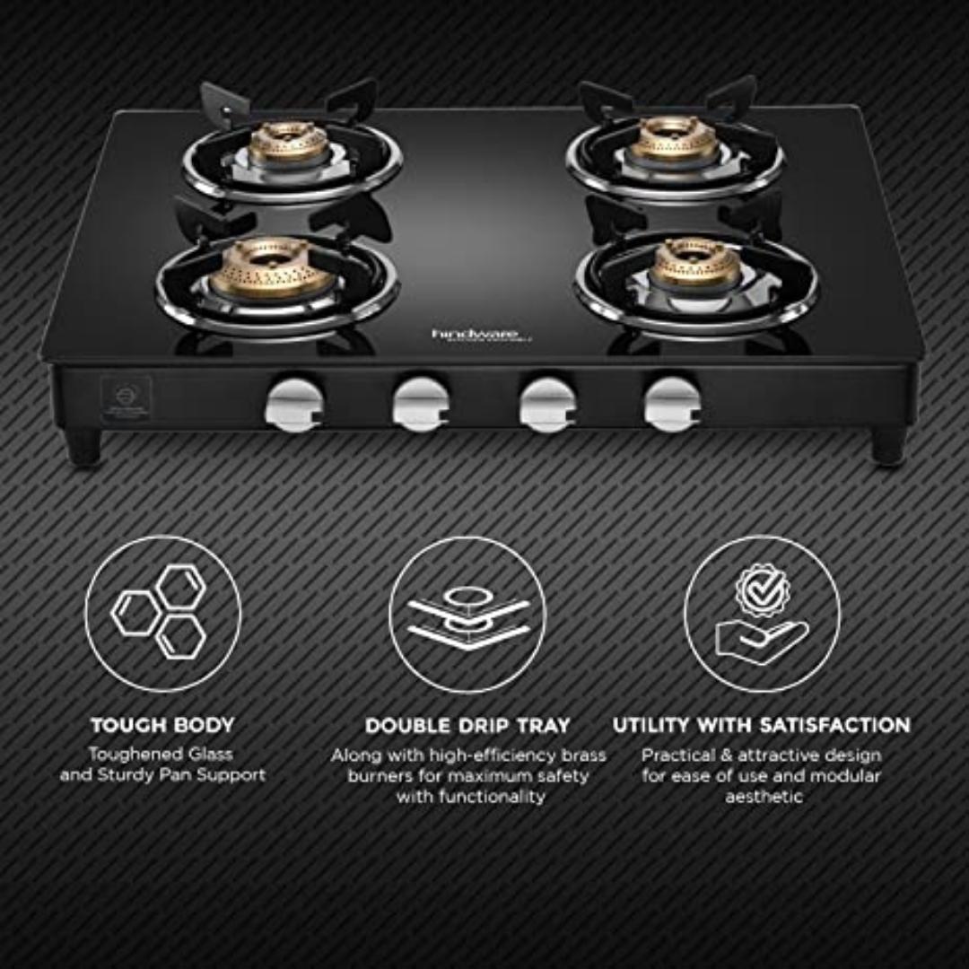 Hindware 63 cm 4 Burner Cooktop Armo Plus Gl Series ARMO PLUS GL 4B