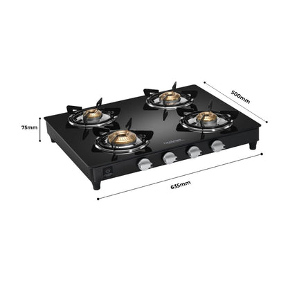 Hindware 63 cm 4 Burner Cooktop Armo Plus Gl Series ARMO PLUS GL 4B