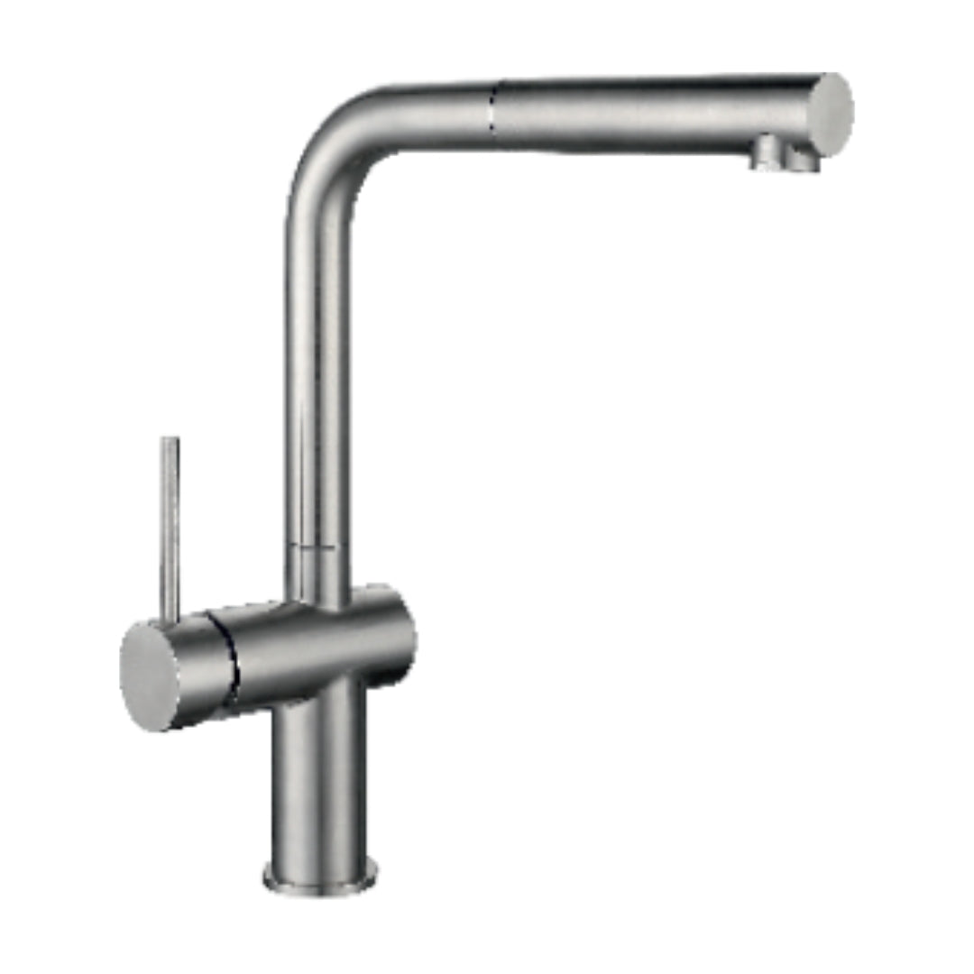 Carysil Table Mounted Pull-Out Kitchen Sink Mixer ASL 2202 with Extractable Hand Shower Spout in Satin Finish