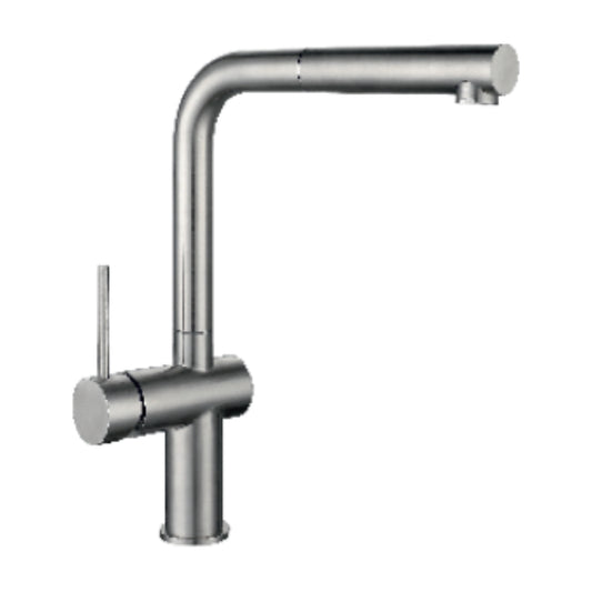 Carysil Table Mounted Pull-Out Kitchen Sink Mixer ASL 2202 with Extractable Hand Shower Spout in Satin Finish