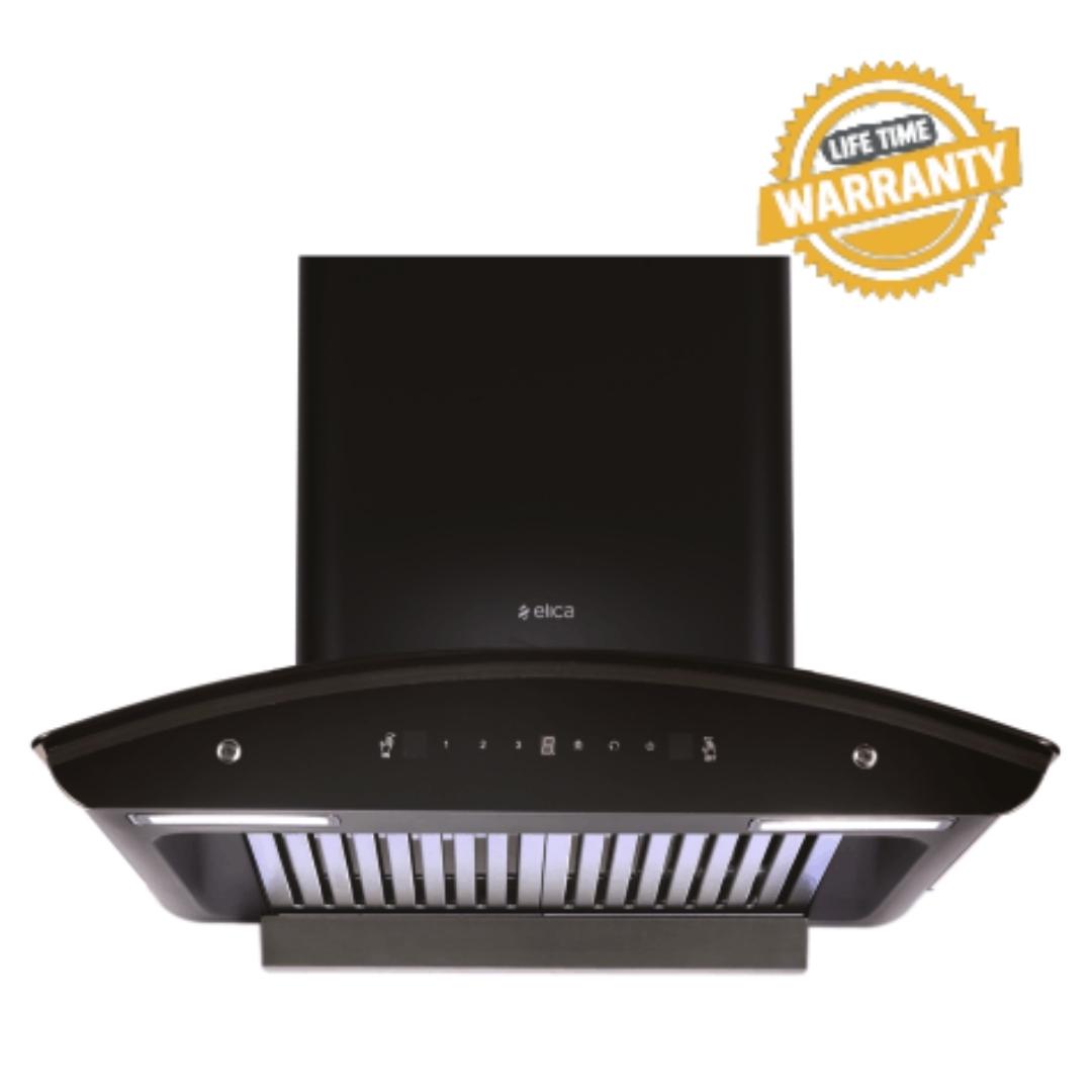 Elica 60 cm Wall Mounted Chimney Auto Clean Hoods Series BFCG 600 HAC LTW MS NERO