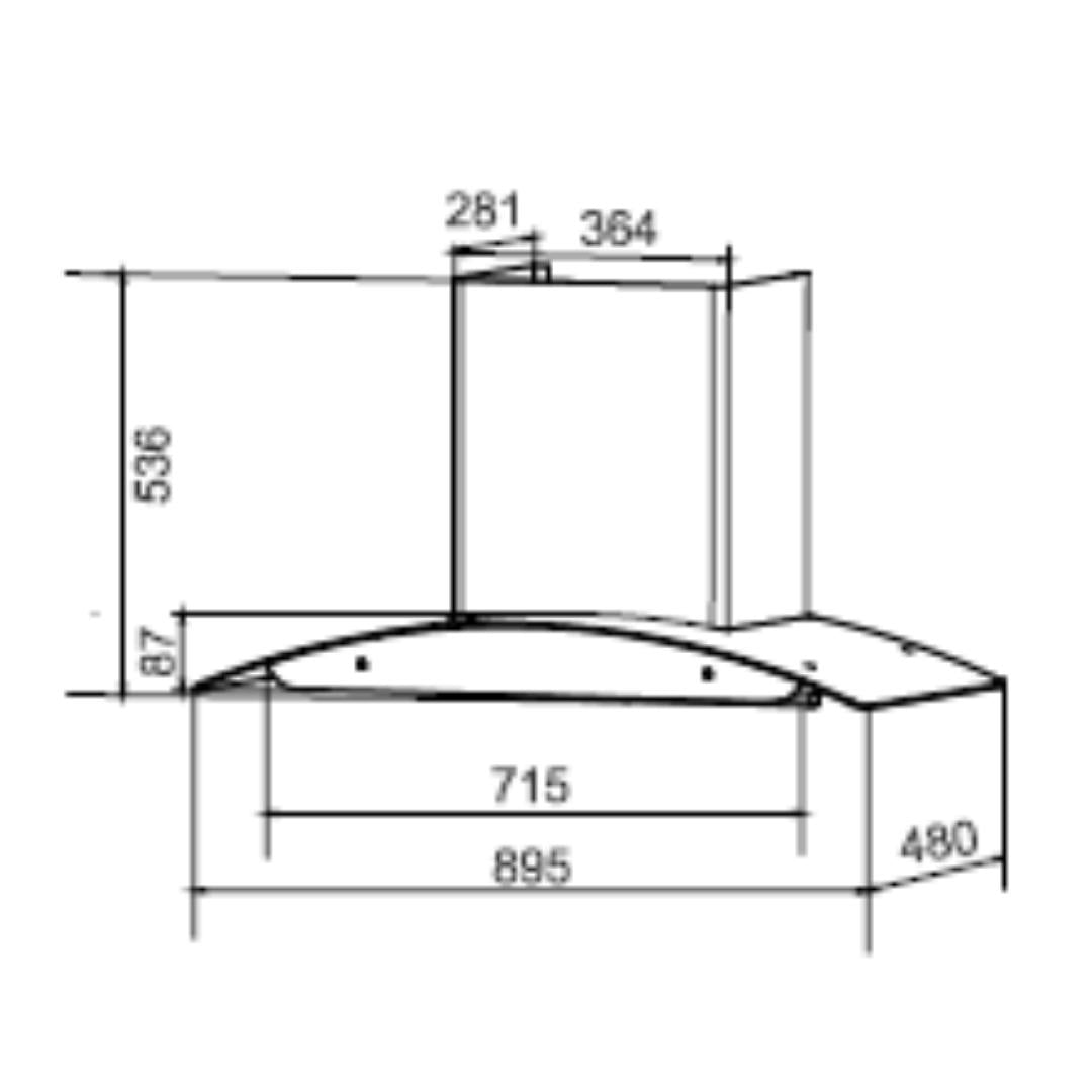 Elica 90 cm Wall Mounted Chimney Auto Clean Hoods Series BFCG 900 HAC LTW MS NERO
