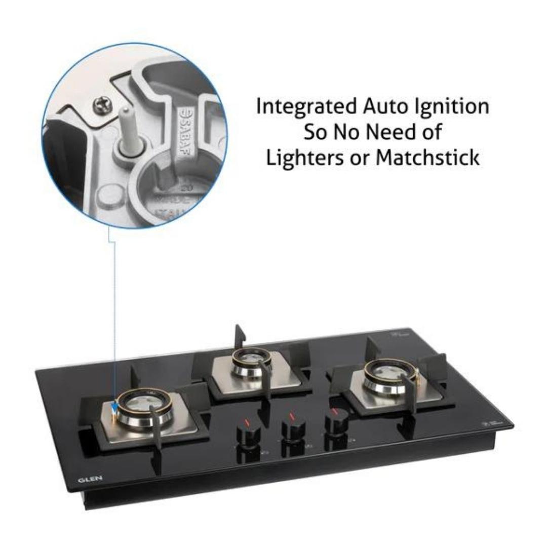Glen 73 cm 3 Burner Hob BH 1073 SQ HT DB FFD