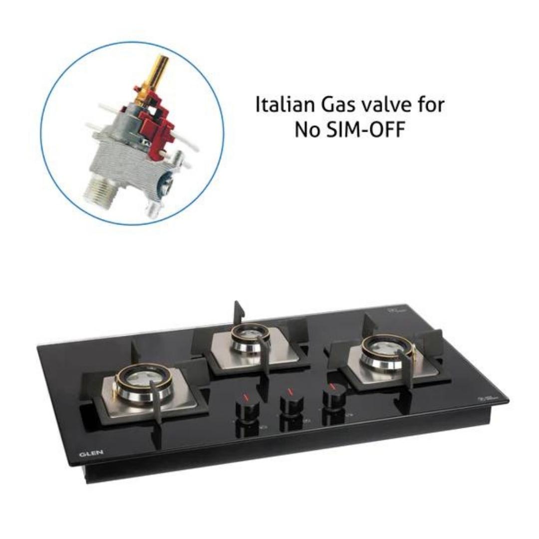 Glen 73 cm 3 Burner Hob BH 1073 SQ HT DB FFD