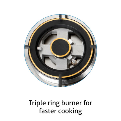 Glen 77 cm 4 Burner Hob BH 1074 SQ HT DB 2TR 77