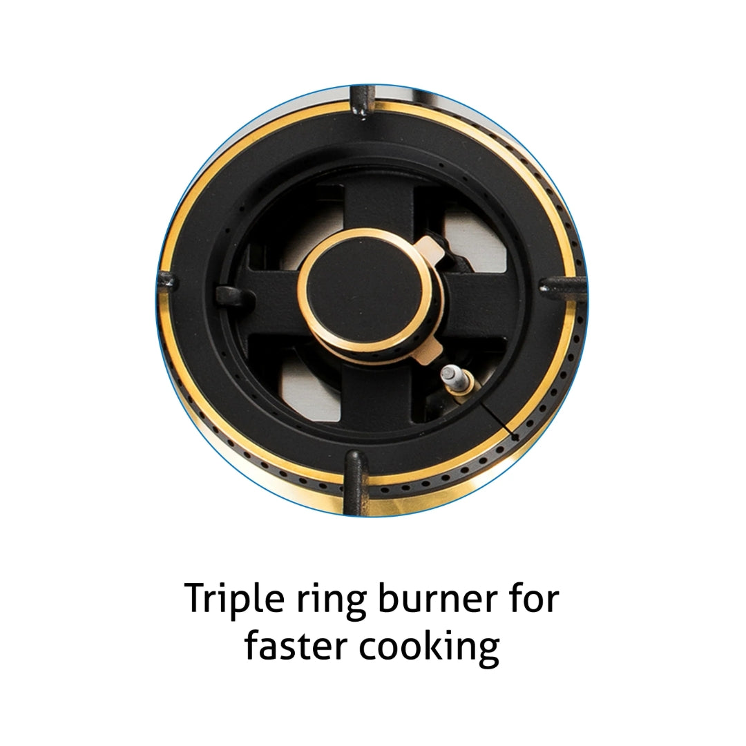 Glen 90 cm 4 Burner Hob Matt Glass Series BH 1094 XL SQ HT TDB 2TR