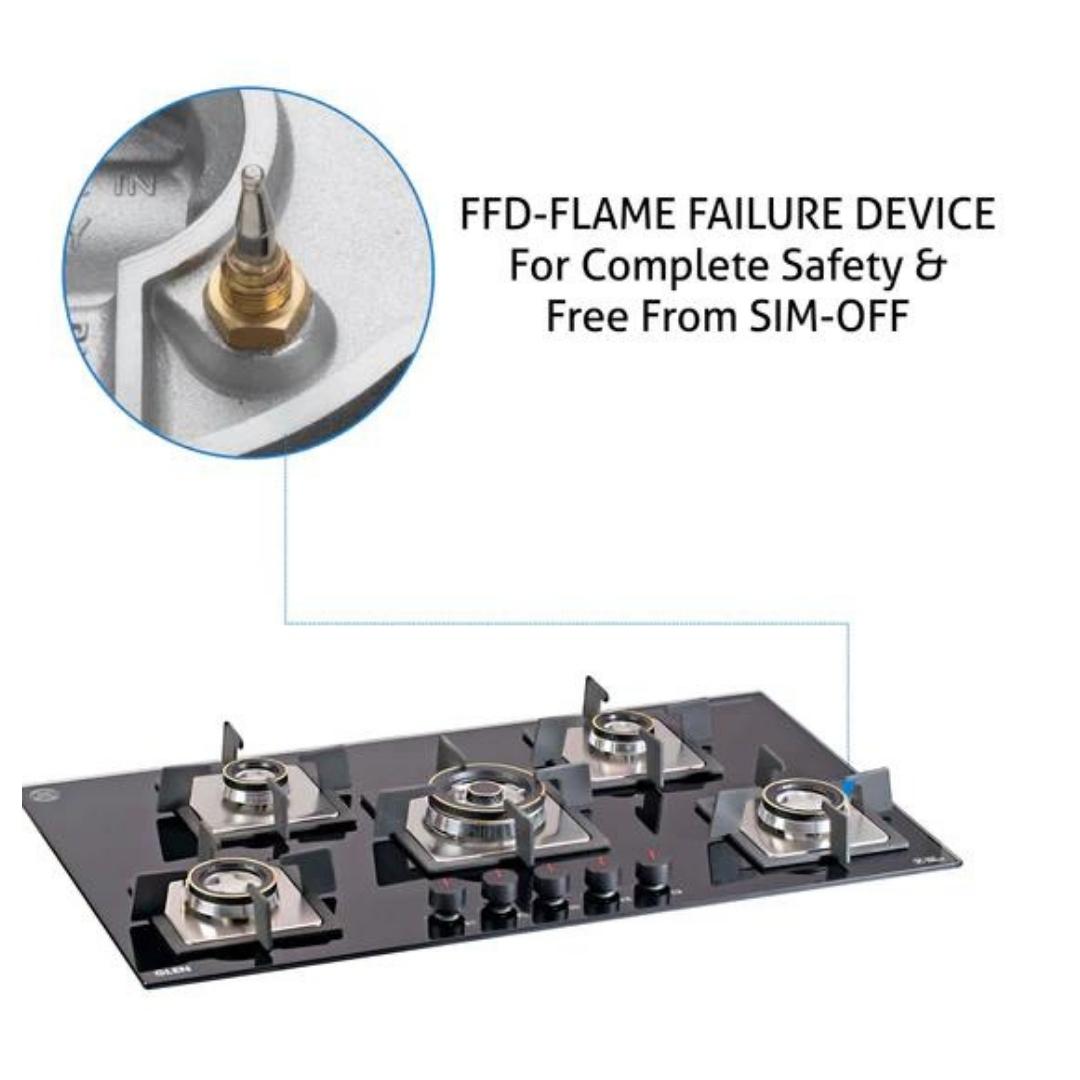 Glen 90 cm 5 Burner Hob BH 1095 SQ DB TR FFD