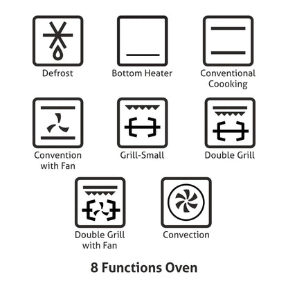 Glen Built In Oven BO 660 MR TURBO BLACK + Glen Built-In Convection Microwave MO 674