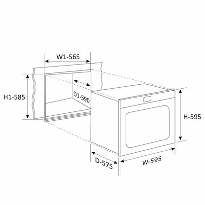 Glen Built In Oven BO 660 MR TURBO BLACK + Glen Built-In Convection Microwave MO 674