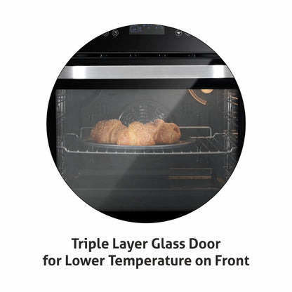 Glen Built In Oven BO 652 TOUCH MR TURBO BLACK + Glen Built-In Microwave MO 675