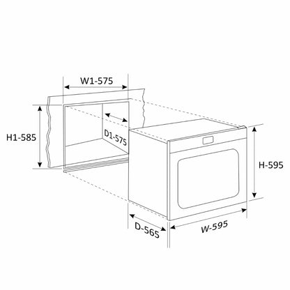 Glen Built In Oven BO 652 TOUCH MR TURBO BLACK
