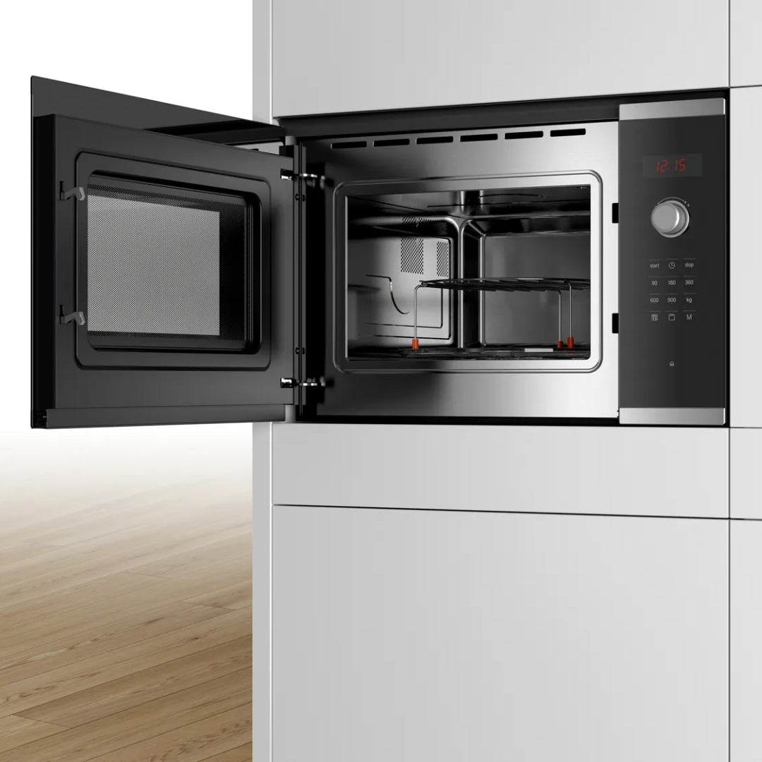 Bosch Built In Oven HBF011BR1I + Bosch Built-In Microwave Series 4 BEL553MS0I + Bosch 60 cm Wall Mounted Chimney DWB68IJ60I + Bosch 60 cm 4 Burner Hob True Brass 2D PNH6B6F20I