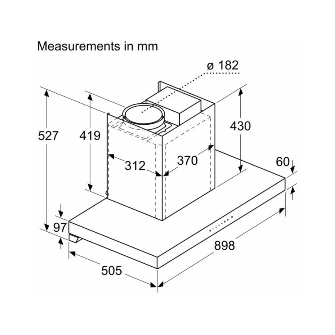Bosch 90 cm Wall Mounted Chimney Self Clean Series DWBA98H60I