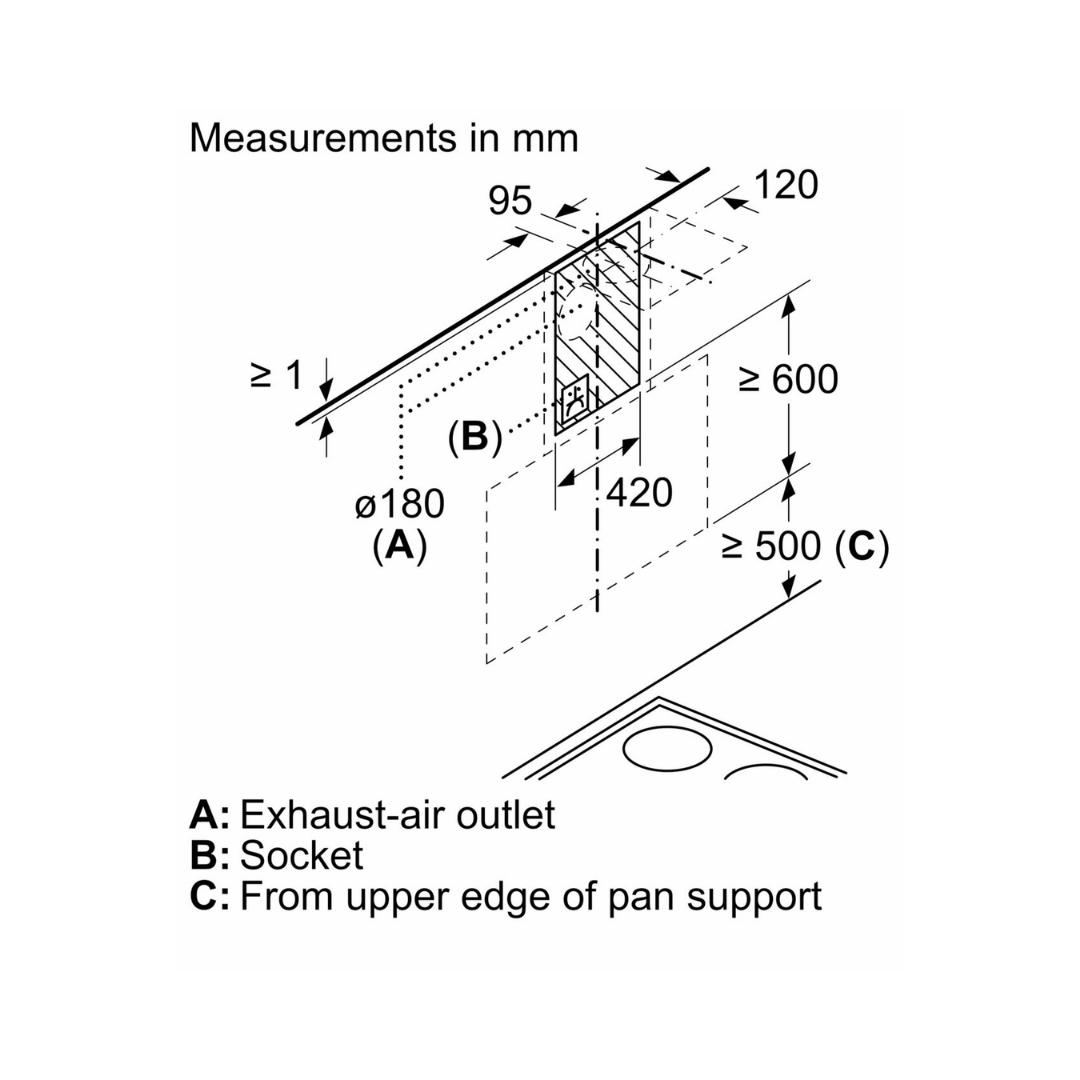 Bosch 60 cm Wall Mounted Chimney Self Clean Series DWKA68H60I