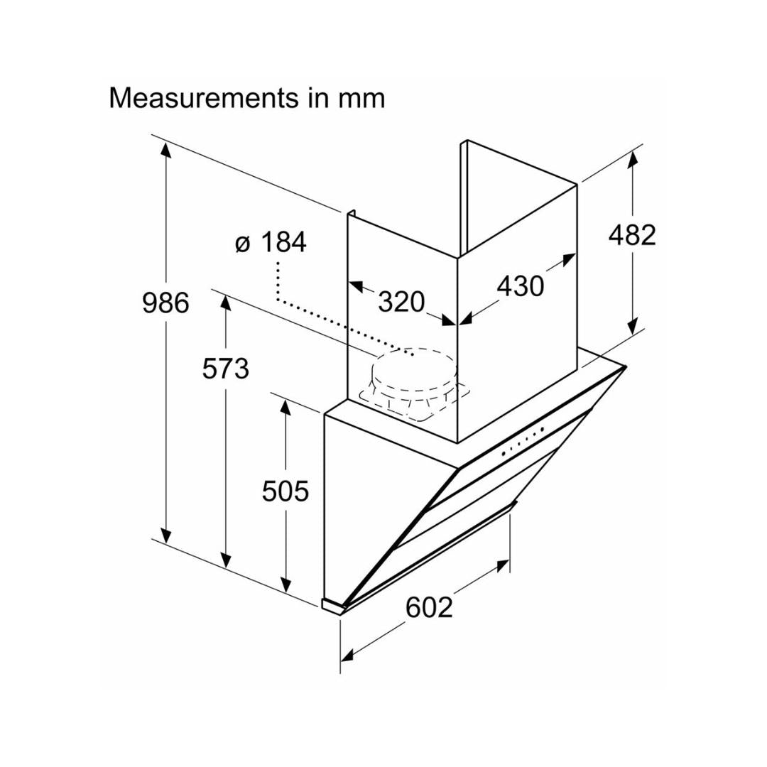 Bosch 60 cm Wall Mounted Chimney Self Clean Series DWKF68G60I