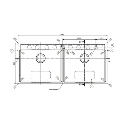 Franke Stainless Steel Sink Box Elite BOX ELITE BXX 220 120 54 ( 45 x 20 inches ) - Satin