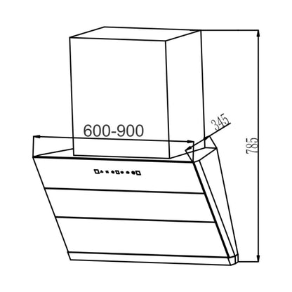 Carysil 60 cm Wall Mounted Chimney Wall Mounted Series MIRACLE 60