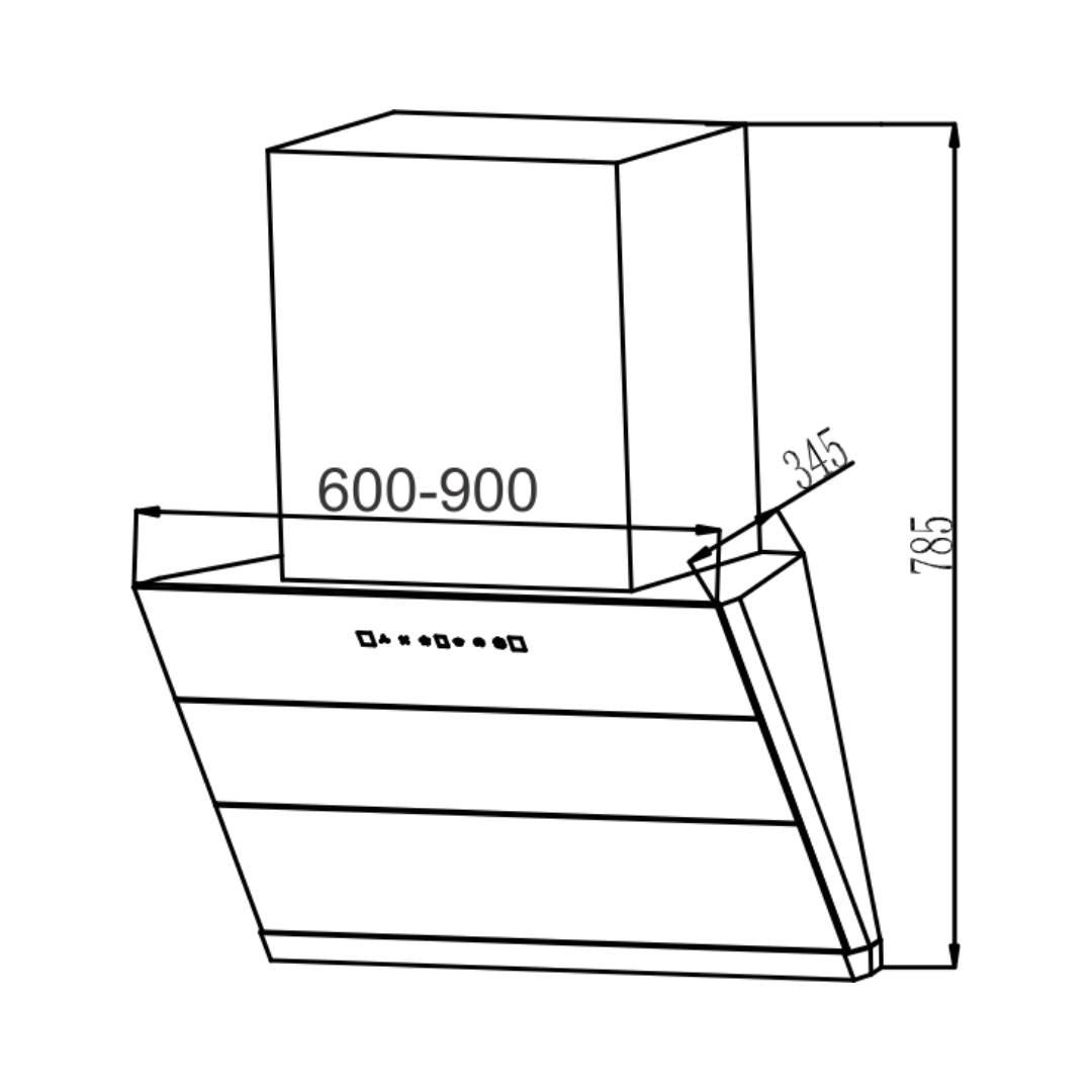 Carysil 90 cm Wall Mounted Chimney Wall Mounted Series MIRACLE 90