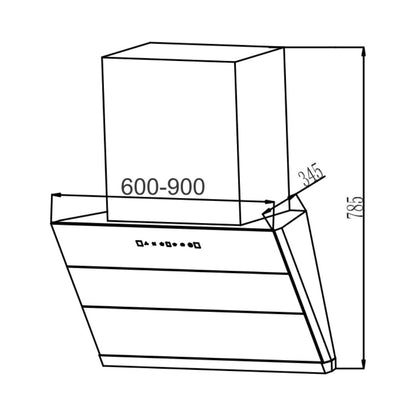 Carysil 90 cm Wall Mounted Chimney Wall Mounted Series MIRACLE 90