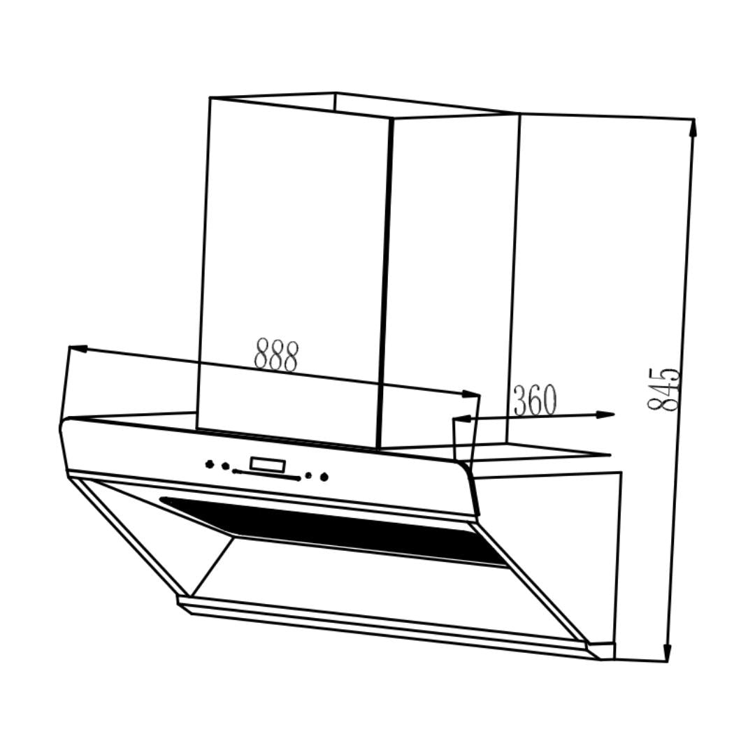 Carysil 90 cm Wall Mounted Chimney Wall Mounted Series SAND