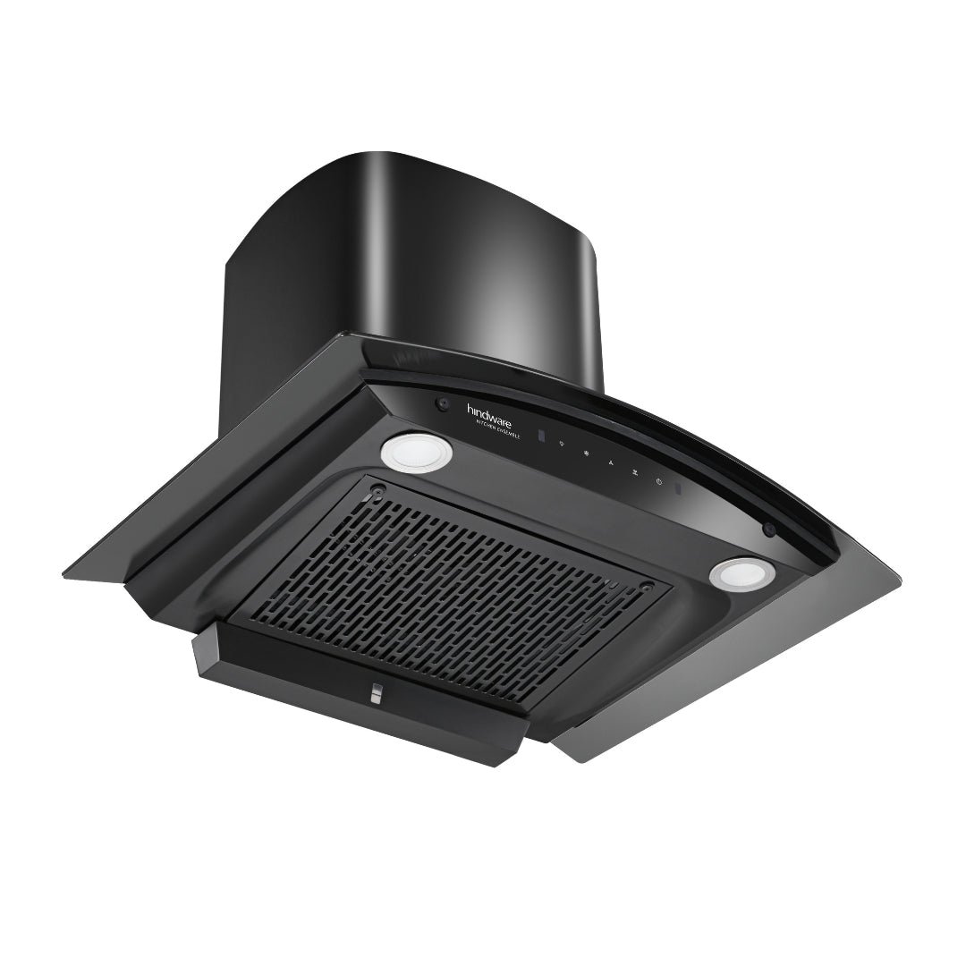 Hindware 90 cm Wall Mounted Chimney Auto Clean Hoods Series CELESIA BLK 90