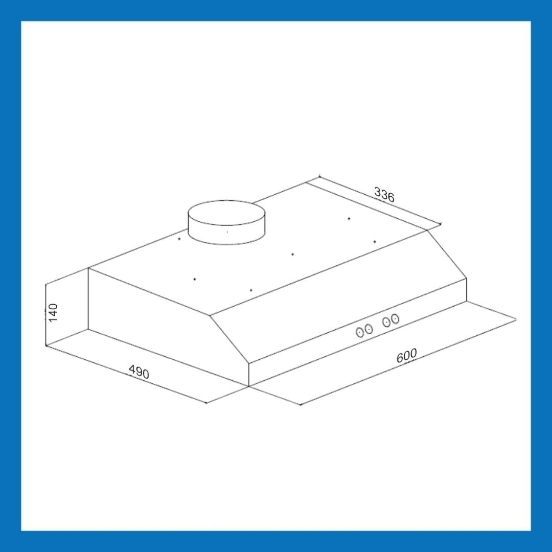 Glen 60 cm Straight Line Chimney CH 6001 BL PB BF 60