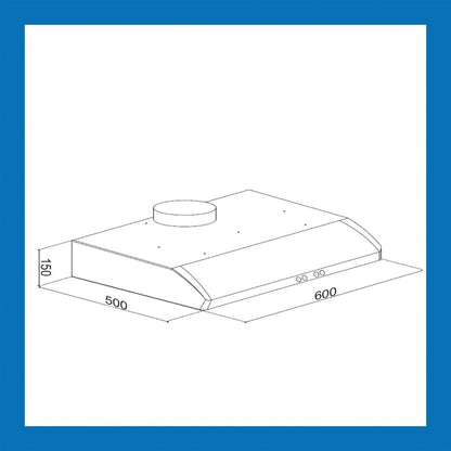 Glen 60 cm Straight Line Chimney CH 6014 BL PB BF 60