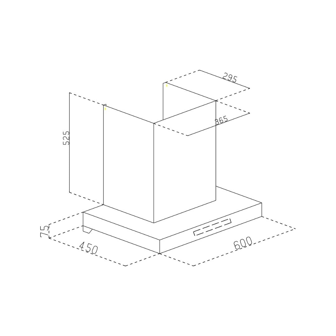Glen 60 cm Wall Mounted Chimney Filterless Series CH 6052 BL MS AC 60