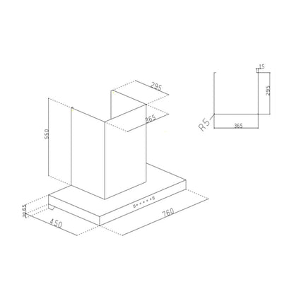 Glen 76 cm Wall Mounted Chimney Filterless Series CH 6052 BLDC AUTO CLEAN MOTION SENSOR FILTERLESS 76
