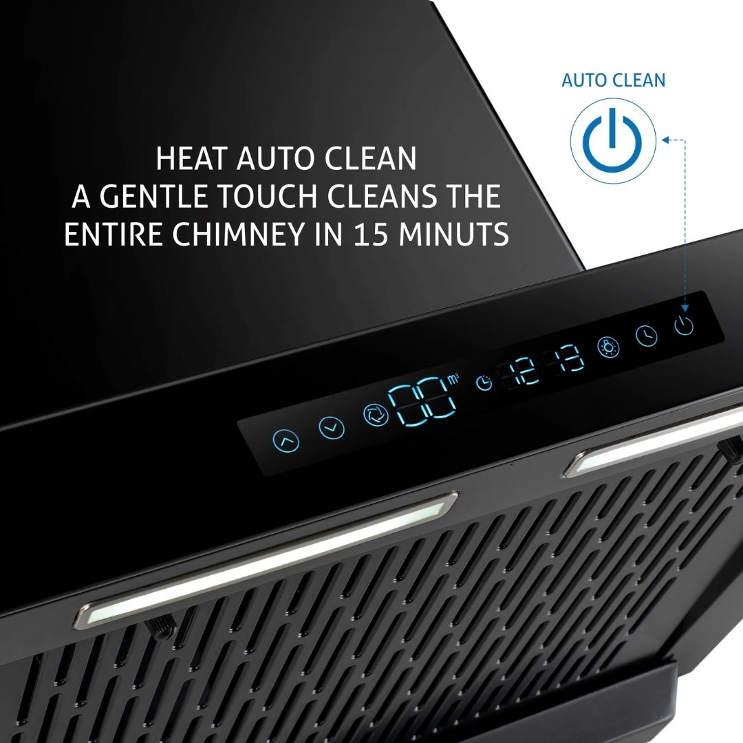 Glen 60 cm Wall Mounted Chimney Filterless Series CH 6053 BL BLDC AC 60 + Glen Cooking Range CR 2014 DB AI