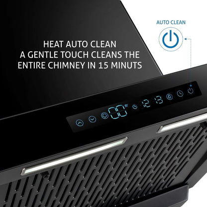 Glen 60 cm Wall Mounted Chimney Filterless Series CH 6053 BL BLDC AC 60 + Glen Cooking Range CR 2012 PL TR AI