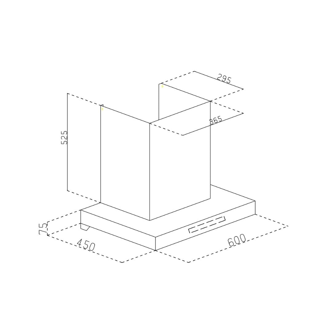 Glen 60 cm Wall Mounted Chimney Filterless Series CH 6053 BL BLDC AC 60
