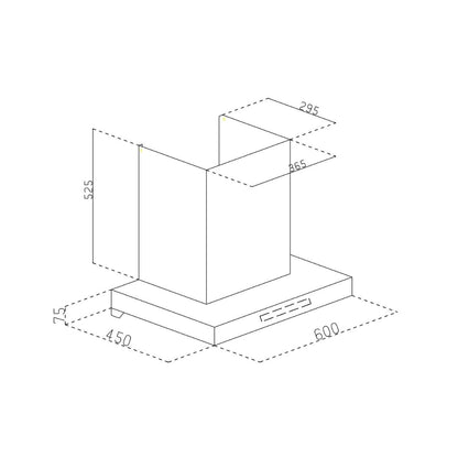 Glen 60 cm Wall Mounted Chimney Filterless Series CH 6053 BL BLDC AC 60