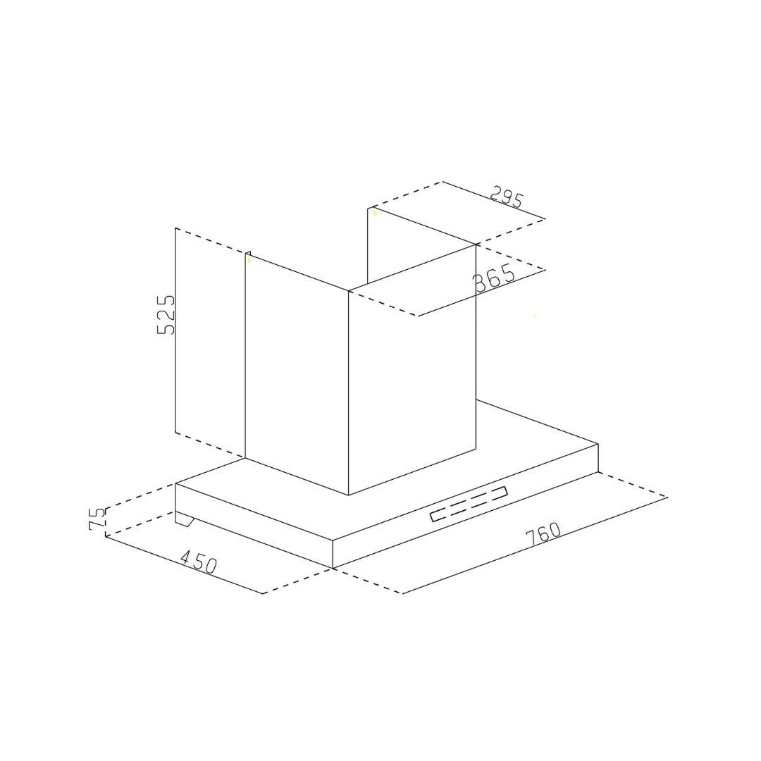 Glen 76 cm Wall Mounted Chimney Filterless Series CH 6053 BL BLDC AC 76